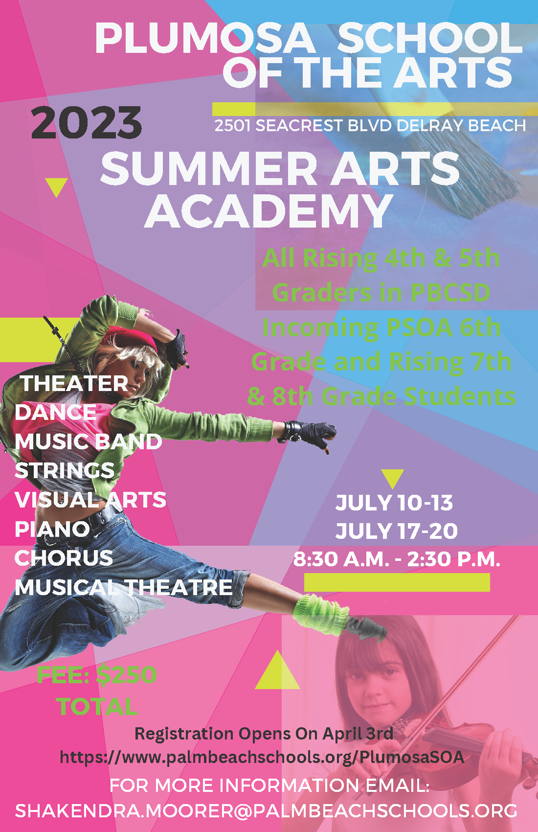 Plumosa Arts Camp Summer 23