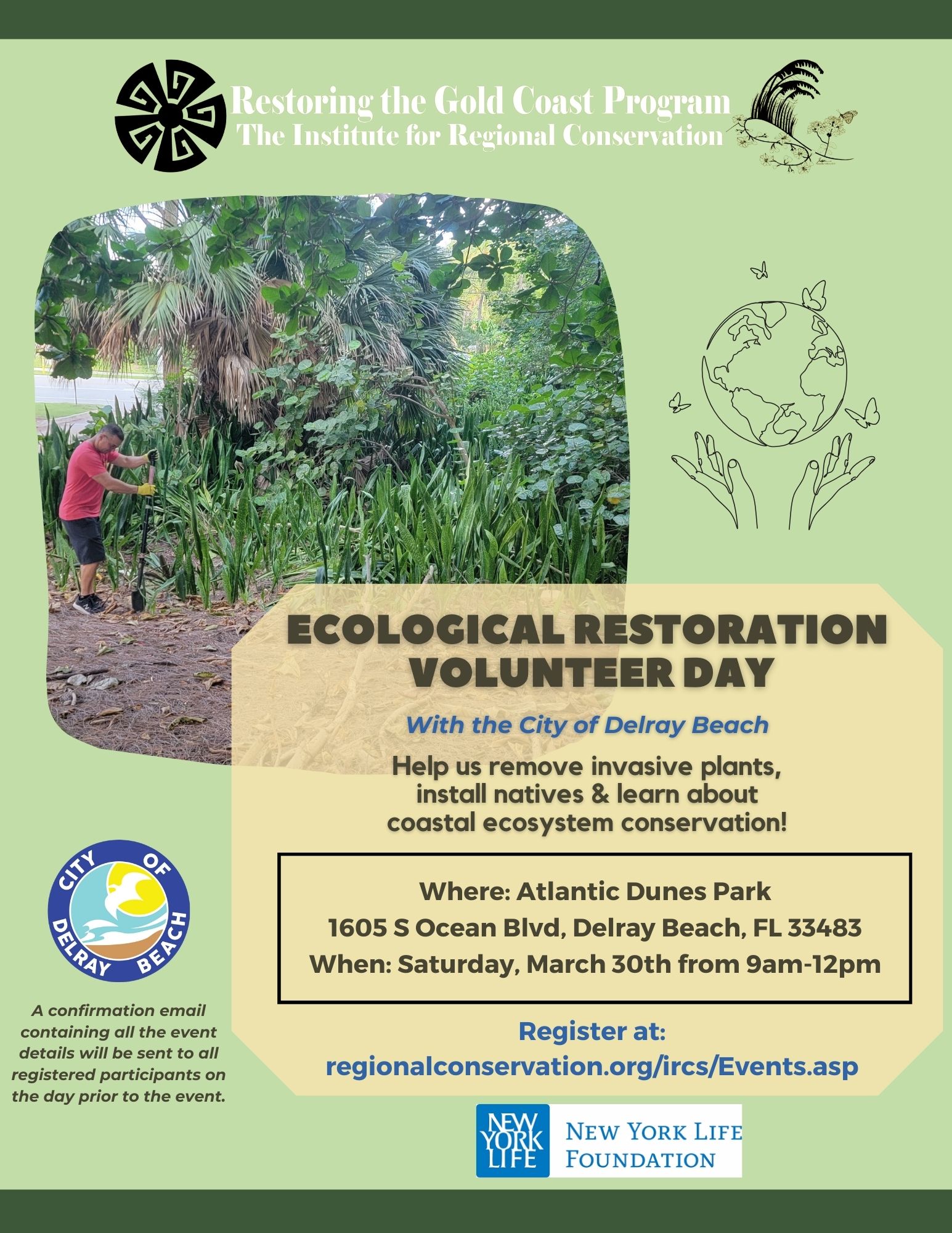 Ecological Restoration Volunteer Day March 30th